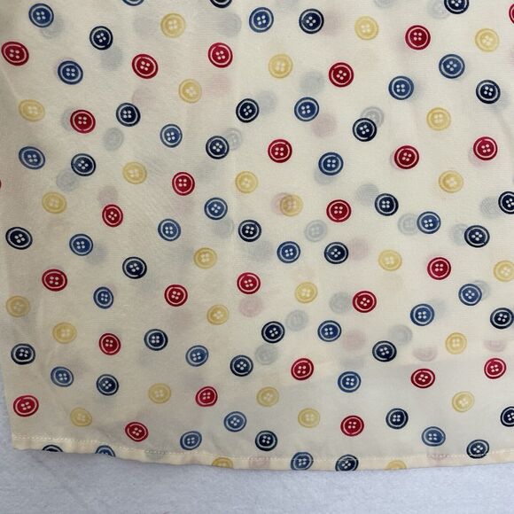 Talbots Pure Silk Button Print Novelty Shell Blouse Colorful Primary Unique - Picture 4 of 14